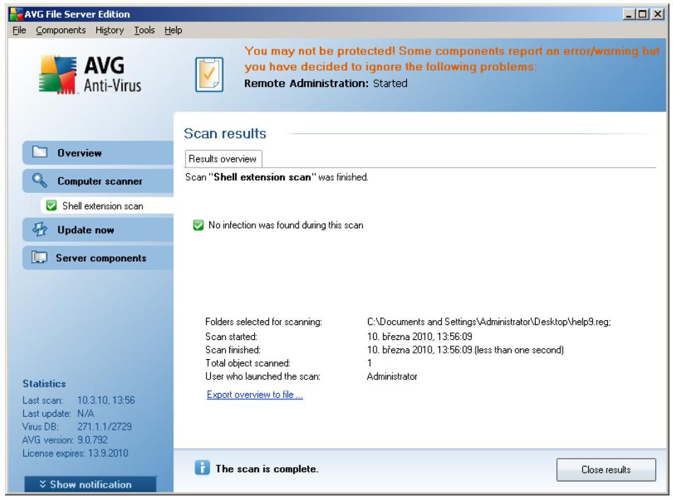 GRISOFT AVG 9.0 FILE SERVER - Results Overview Tab - 1