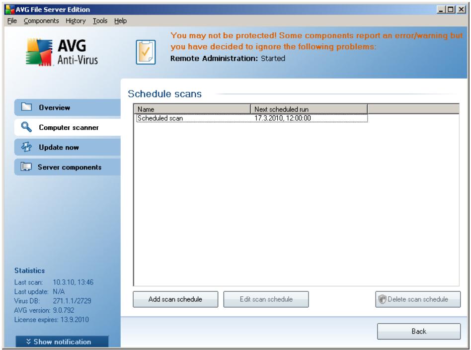 GRISOFT AVG 9.0 FILE SERVER - Schedule scans - 1