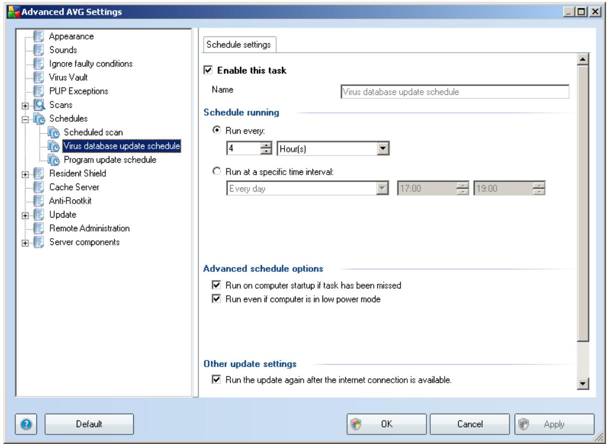 GRISOFT AVG 9.0 FILE SERVER - Virus Database Update Schedule - 1