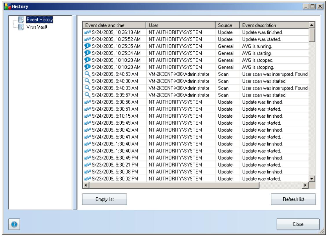 GRISOFT AVG 9.0 FILE SERVER - Event History - 1