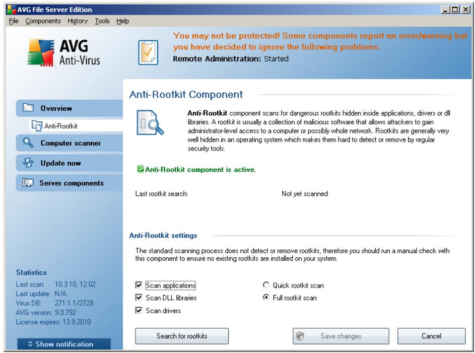 GRISOFT AVG 9.0 FILE SERVER - Anti-Rootkit Interface - 1