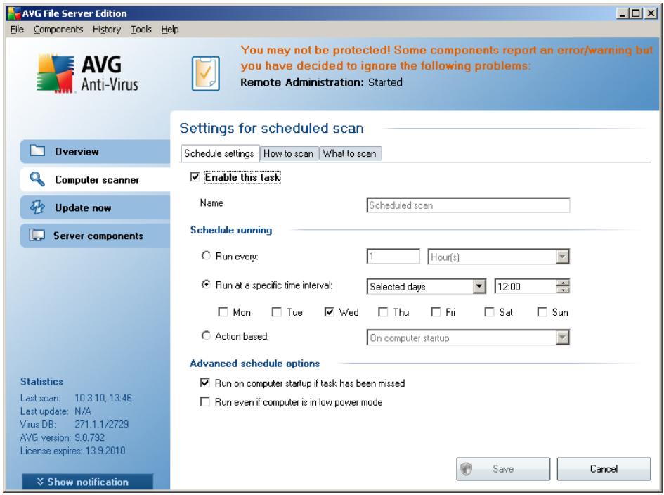 GRISOFT AVG 9.0 FILE SERVER - Schedule Settings - 1