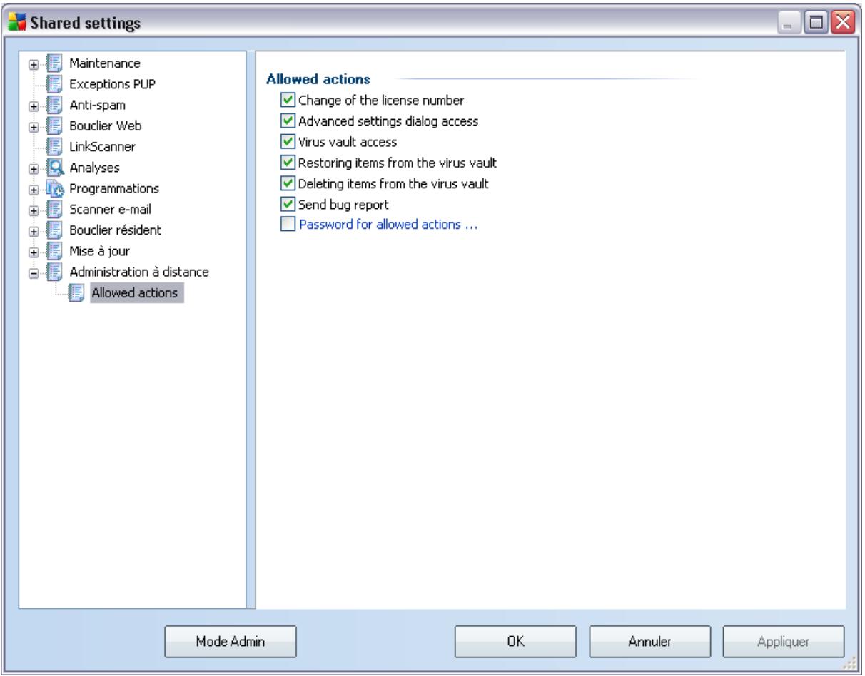 GRISOFT AVG 9.0 INTERNET SECURITY EDITION ENTREPRISE - Actions autorisées - 1