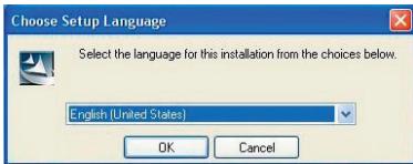 Choose Setup Language Select the language for this installation from the choices below. English (United States) OK Cancel