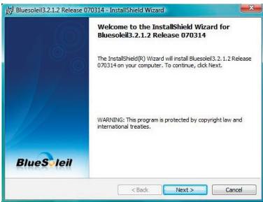 Bluesolel3.2.1.2 Release 070314 - InstallShield Wizard Welcome to the InstallShield Wizard for Bluesolel3.2.1.2 Release 070314 The InstallShield(R) Wizard will install Bluesolel3.2.1.2 Release 070314 on your computer. To continue, click Next. WARNING: This program is protected by copyright law and international treaties. < Back Next > Cancel