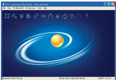 IPT Corporation BlueSpell - March Window File View My Bluetooth My Services Tools Help Bluetooth-Printer Service Please insert a Bluetooth device. PAN SP: 0.0.0.0