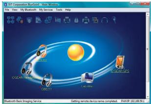 3D Corporation Bluetooth Main Window File View My Bluetooth My Services Tools Help COC-4510000000000000000000000000000000000000000000000000000000000000000000000000000000000000 Bluetooth Basic Imaging Service Getting remote device name completed. PARIP: 192.188.56.3