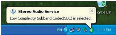 Stereo Audio Service Low Complexity Subband Codec(SBC) is selected. 4:13 PM
