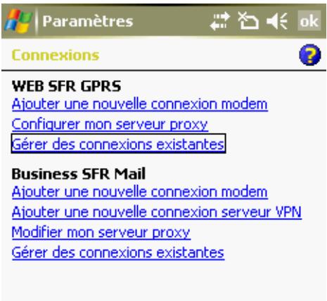 PALM TREO 750V - Modification de la connexion web sur palm treo 750V - 6