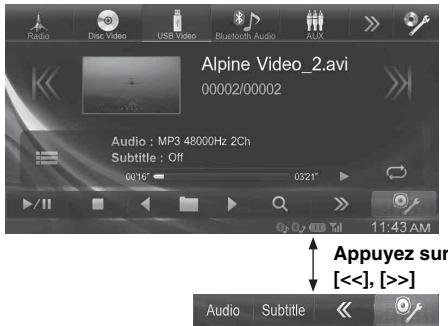 ALPINE INE-W990BT - Exemple d'affichage pour un écran principal de l'usb (mode information) - 1