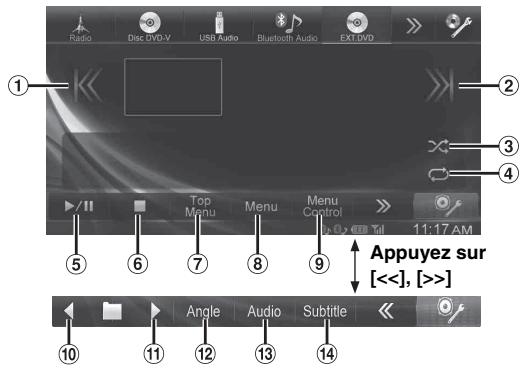 ALPINE INE-W990BT - Exemple d'affichage du lecteur DVD externe - 1