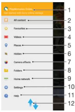 SONY F3311 - Album home screen menu - 1