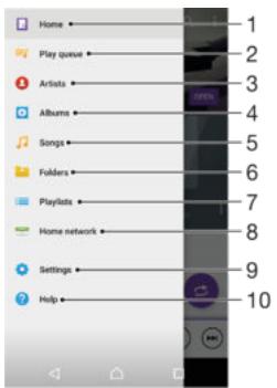 SONY F3311 - Music home screen menu - 1