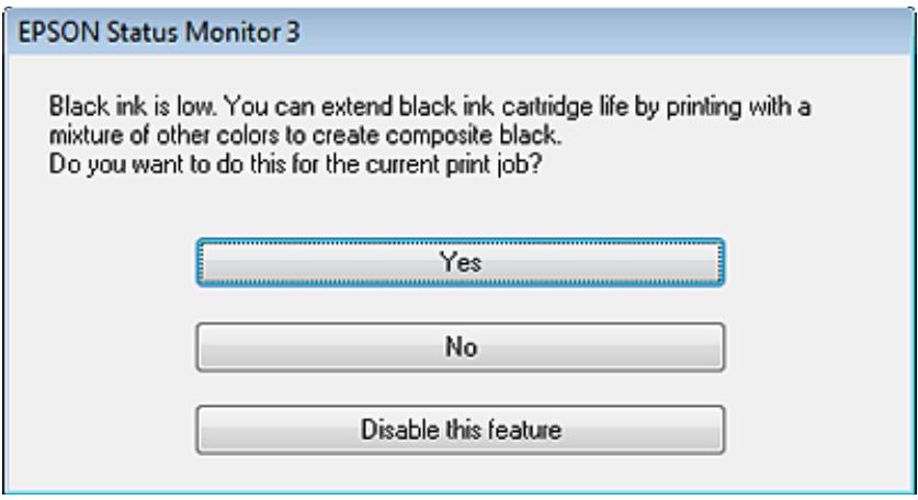 EPSON WORKFORCE WF-2010W - Conserving Black Ink When the Cartridge Is Low (For Windows Only) - 1