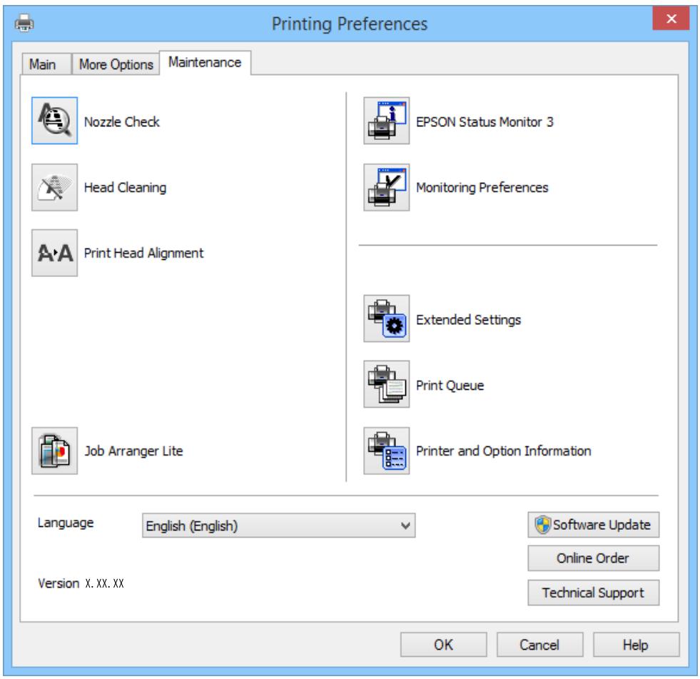 EPSON XP 760 - Maintenance Tab - 1