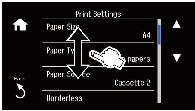 EPSON XP 760 - Scrolling the LCD Screen - 1