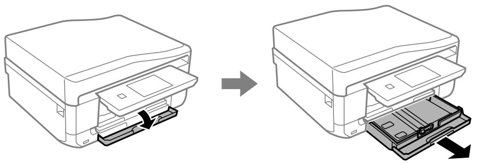 EPSON XP 760 - Open the front cover until it clicks and pull out paper cassette 2. - 1