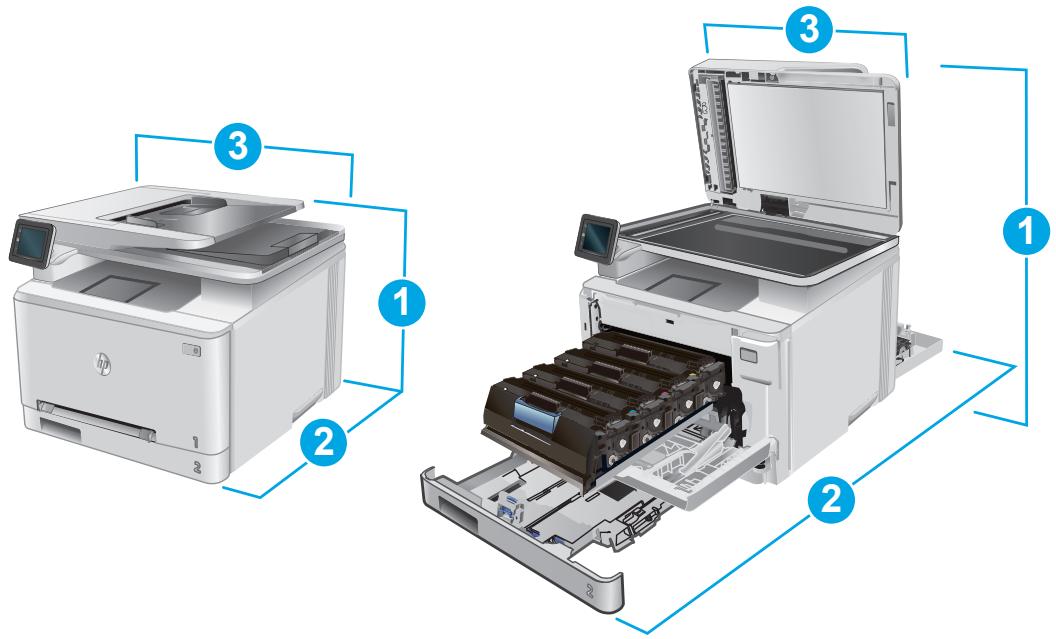 HP LASERJET PRO MFP M277DW - Product dimensions - 2
