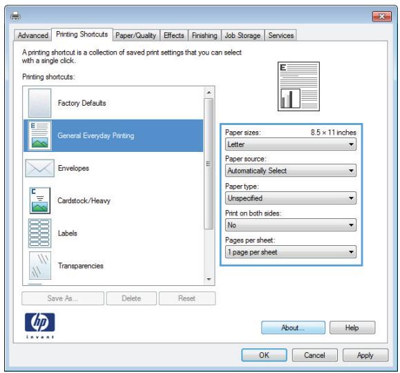 HP LASERJET ENTERPRISE 700 M712XH - Create printing shortcuts (Windows) - 4
