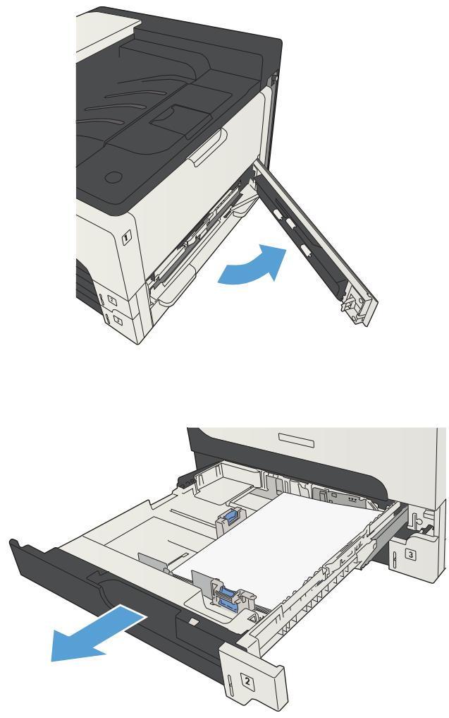 HP LASERJET ENTERPRISE 700 M712XH - Clear jams in Tray 2 or Tray 3 - 1