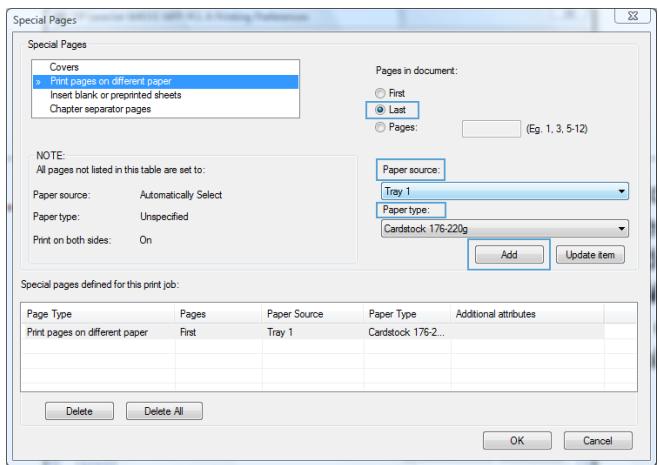 HP LASERJET ENTERPRISE 700 M712XH - Print the first or last page on different paper (Windows) - 6