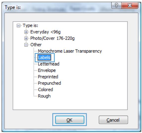 HP LASERJET ENTERPRISE 700 M712XH - Select the paper type (Windows) - 6