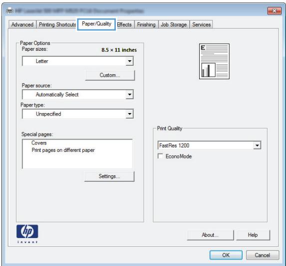HP LASERJET ENTERPRISE 700 M712XH - Print the first or last page on different paper (Windows) - 2