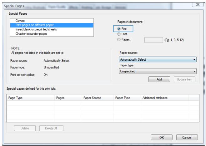 HP LASERJET ENTERPRISE 700 M712XH - Print the first or last page on different paper (Windows) - 4