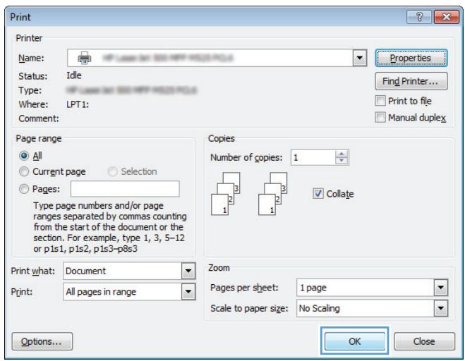 HP LASERJET ENTERPRISE 700 M712XH - Select the paper type (Windows) - 7