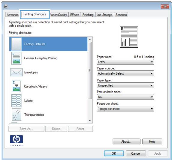 HP LASERJET ENTERPRISE 700 M712XH - Create printing shortcuts (Windows) - 2