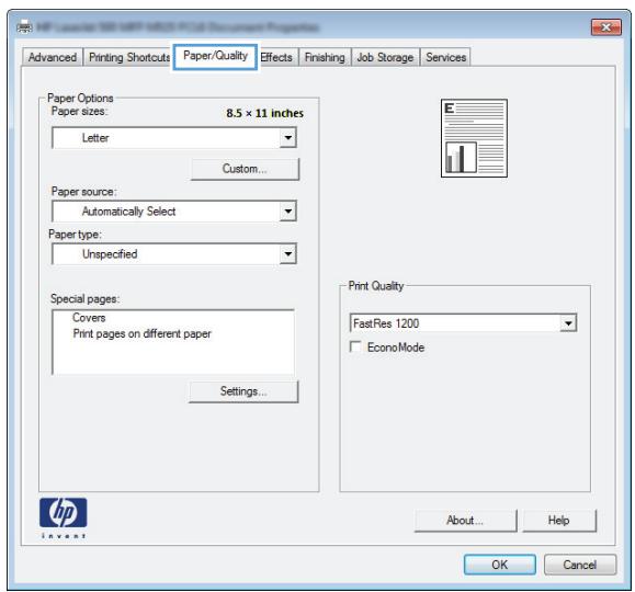 HP LASERJET ENTERPRISE 700 M712XH - Select the paper type (Windows) - 2