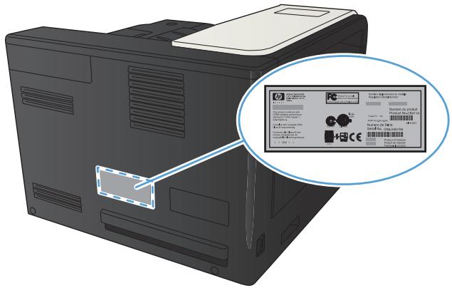 HP LASERJET ENTERPRISE 700 M712XH - Serial number and model number location - 1