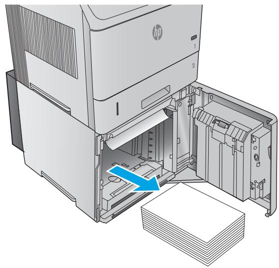 HP LASERJET ENTERPRISE M605X - Clear paper jams in the optional 1,500-sheet high-capacity tray - 2