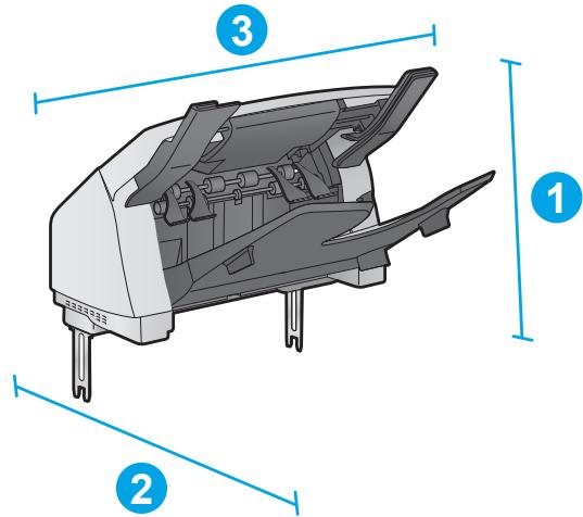HP LASERJET ENTERPRISE M605X - Dimensions for the input and output accessories - 4
