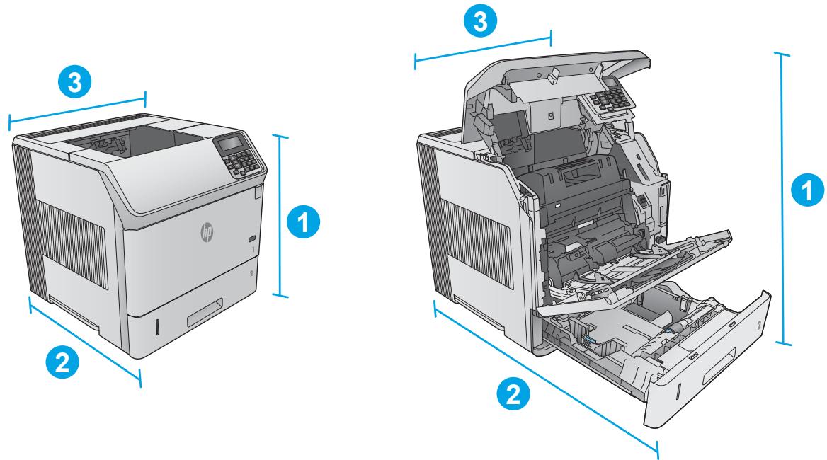 HP LASERJET ENTERPRISE M605X - Dimensions for the products, as sold - 1