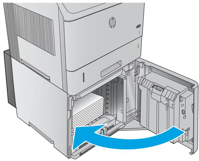 HP LASERJET ENTERPRISE M605X - Clear paper jams in the optional 1,500-sheet high-capacity tray - 5