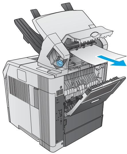 HP LASERJET ENTERPRISE M605X - Clear paper jams in the stacker or stapler/stacker - 2