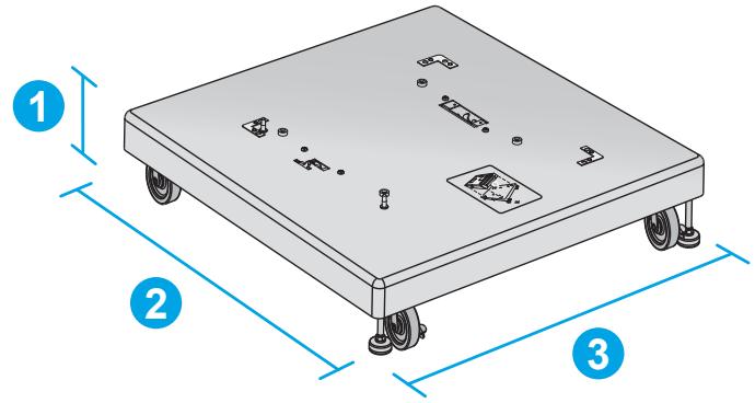 HP LASERJET ENTERPRISE M605X - Dimensions for the input and output accessories - 6