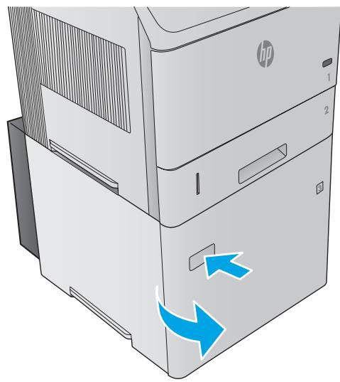 HP LASERJET ENTERPRISE M605X - Clear paper jams in the optional 1,500-sheet high-capacity tray - 1