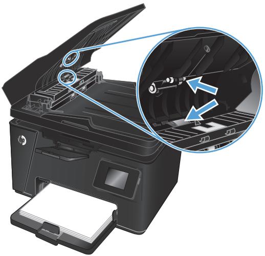 HP LASERJET PRO M125A - Clean the pickup rollers and separation pad in the document feeder - 2