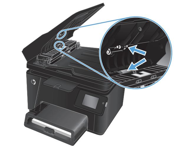 HP LASERJET PRO M176 - Clean the pickup rollers and separation pad in the document feeder - 2