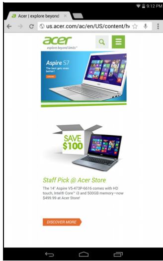 ACER ICONIA A1-840 (NT.L4JEE.004) - Using the browser - 1