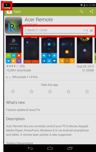 ACER ICONIA A1-840 (NT.L4JEE.004) - Play Store - 2