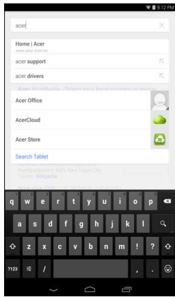 ACER ICONIA A1-840 (NT.L4JEE.004) - The onscreen keyboard - 1