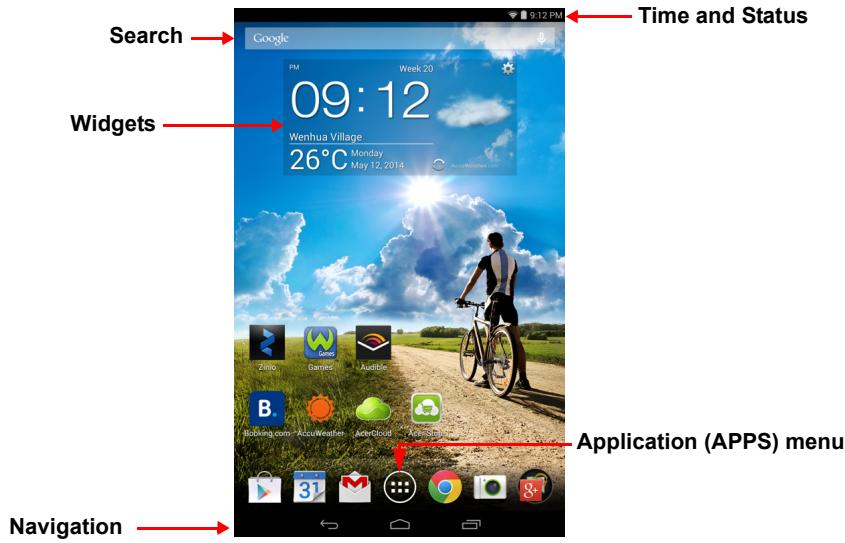 ACER ICONIA A1-840 (NT.L4JEE.004) - The Home screen - 1