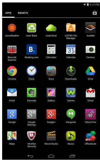 ACER ICONIA A1-840 (NT.L4JEE.004) - The application menu - 1