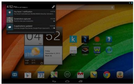 ACER ICONIA A3-A10 - Status and notification areas - 1