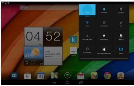 ACER ICONIA A3-A10 - Status and notification areas - 2
