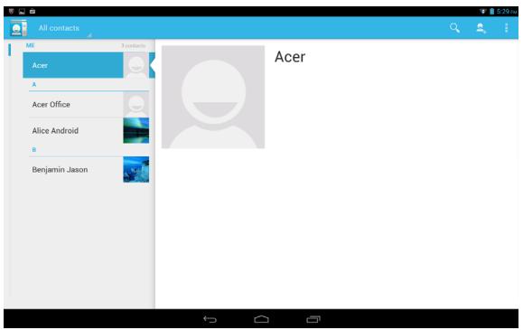 ACER ICONIA A3-A10 - Managing people and contacts - 1