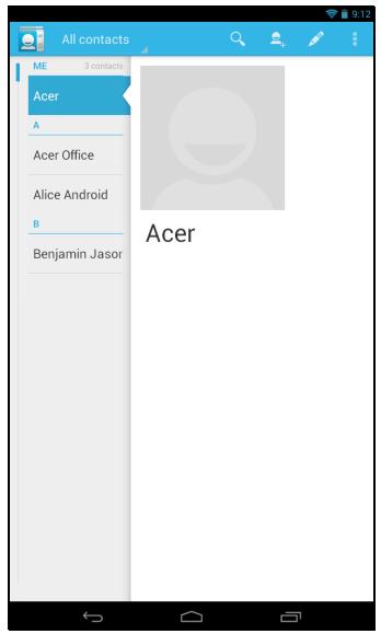 ACER ICONIA B1-710 - Managing people and contacts - 1